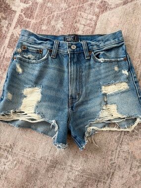 Abercrombie | Annie High-Rise Distressed Denim Shorts